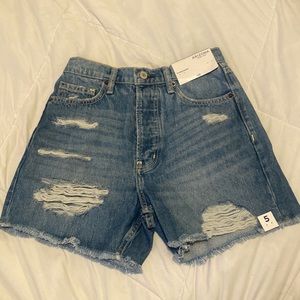 Arizona Hi-Rise Blue denim shorts